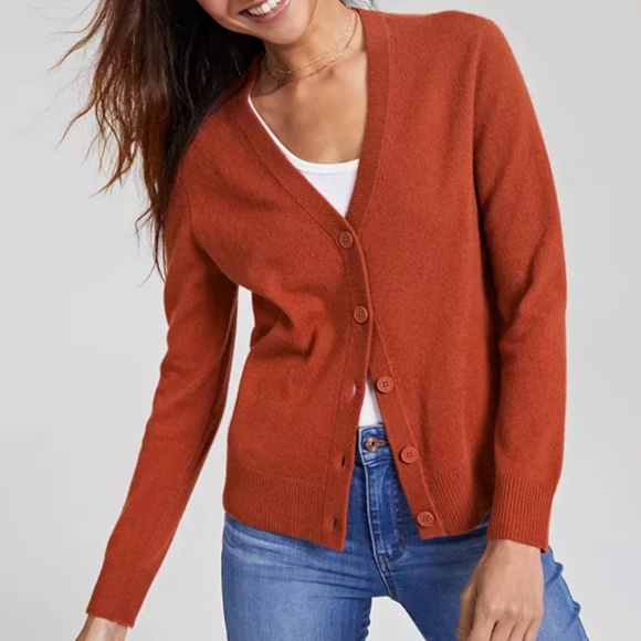 Charter Club Cashmere Cardigan Sweater in Pecan LARGE NWOT - Picture 1 of 4
